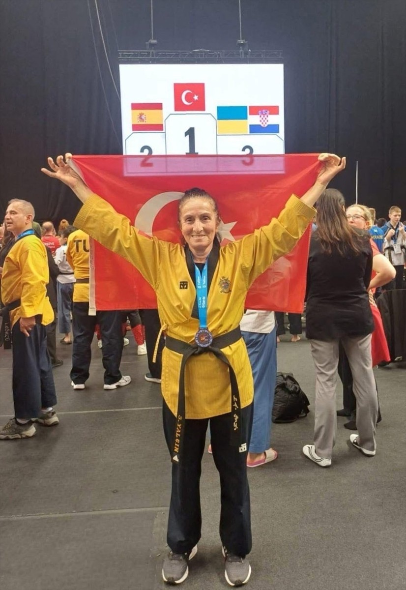 Ordulu milli tekvandocu Sevgican Yalçın'ın (74) Estonya'nın başkenti Tallin'de düzenlenen Avrupa...