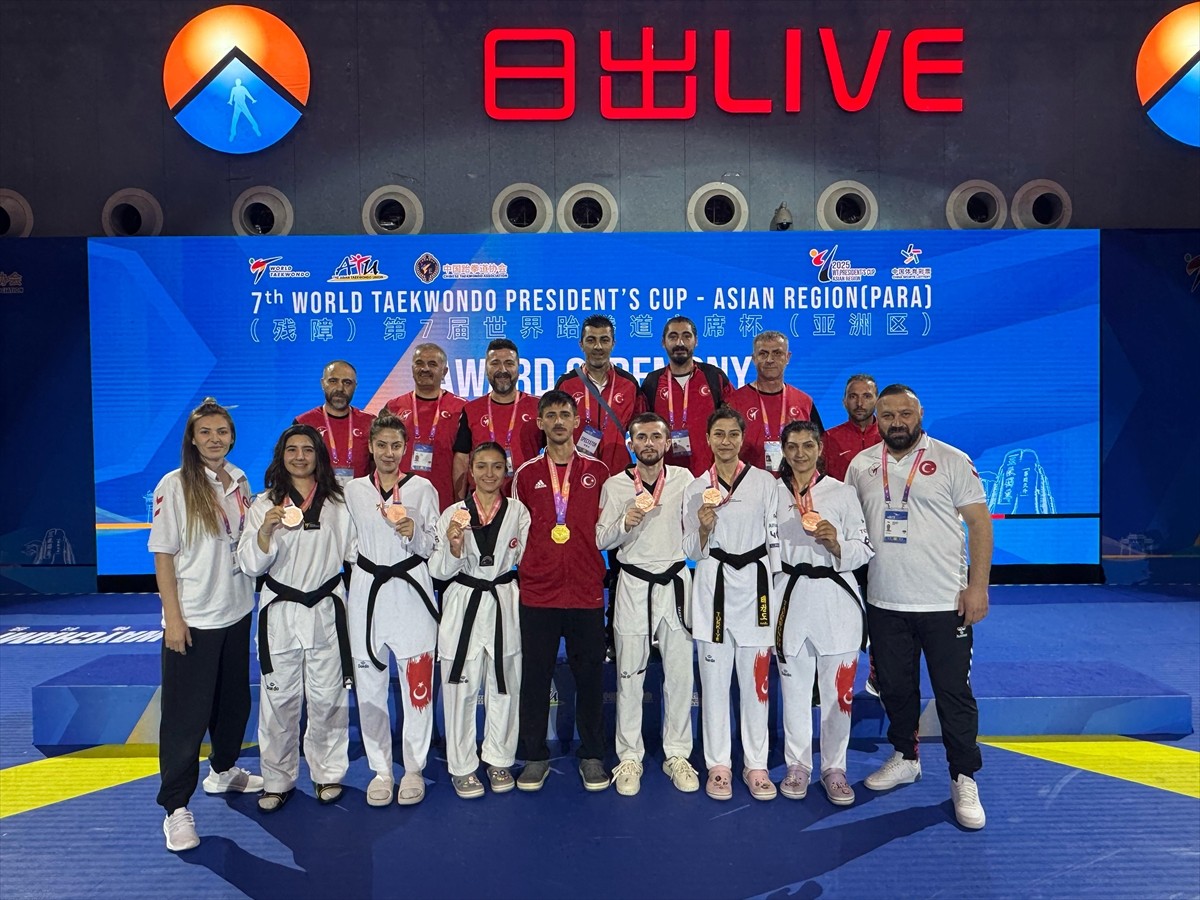 Para Tekvando Milli Takımı, Çin'in Taian kentinde düzenlenen 2025 WT Asya Başkanlık Kupası'nda 1...
