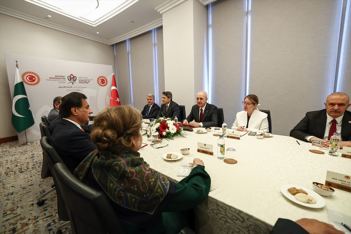 TBMM Başkanı Numan Kurtulmuş, Filistin'i Destekleyen Parlamentolar Grubu Toplantısı kapsamında...