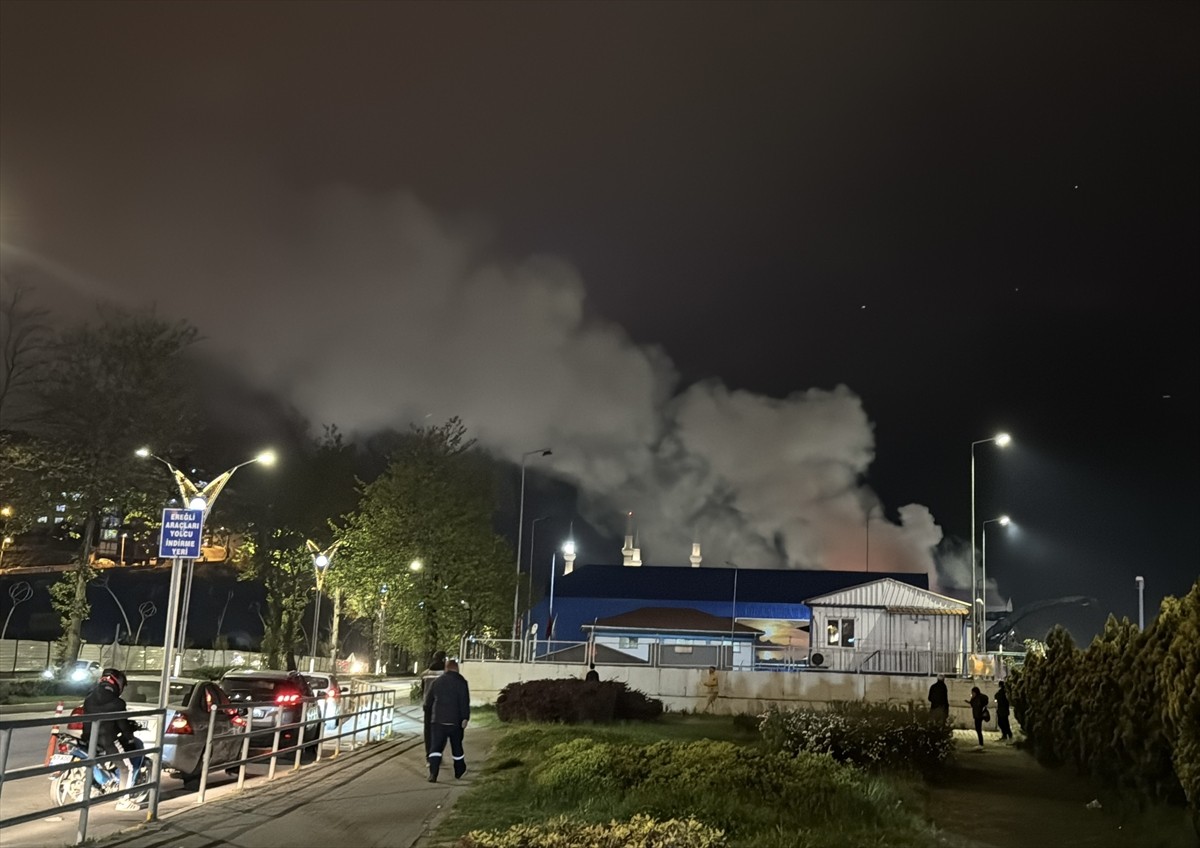 Zonguldak'ta, Türkiye Taşkömürü Kurumuna (TTK) ait liman sahasında iş makinesinin alev alması...