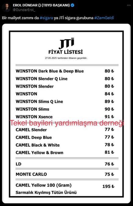 27 Mayıs'ta Sigara Fiyatlarına Şok Zam: JTİ Grubu Uçuşa Geçiyor!