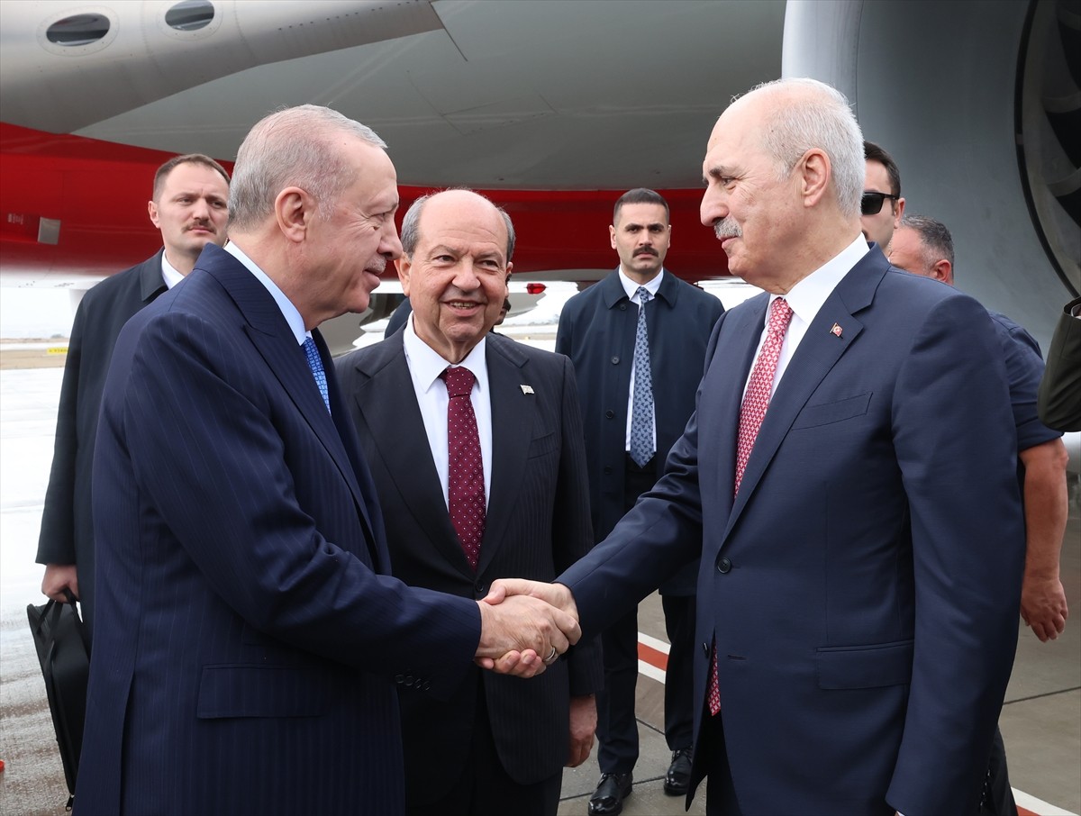 Cumhurbaşkanı Recep Tayyip Erdoğan, Kuzey Kıbrıs Türk Cumhuriyeti'ne (KKTC) geldi. Erdoğan, Ercan...
