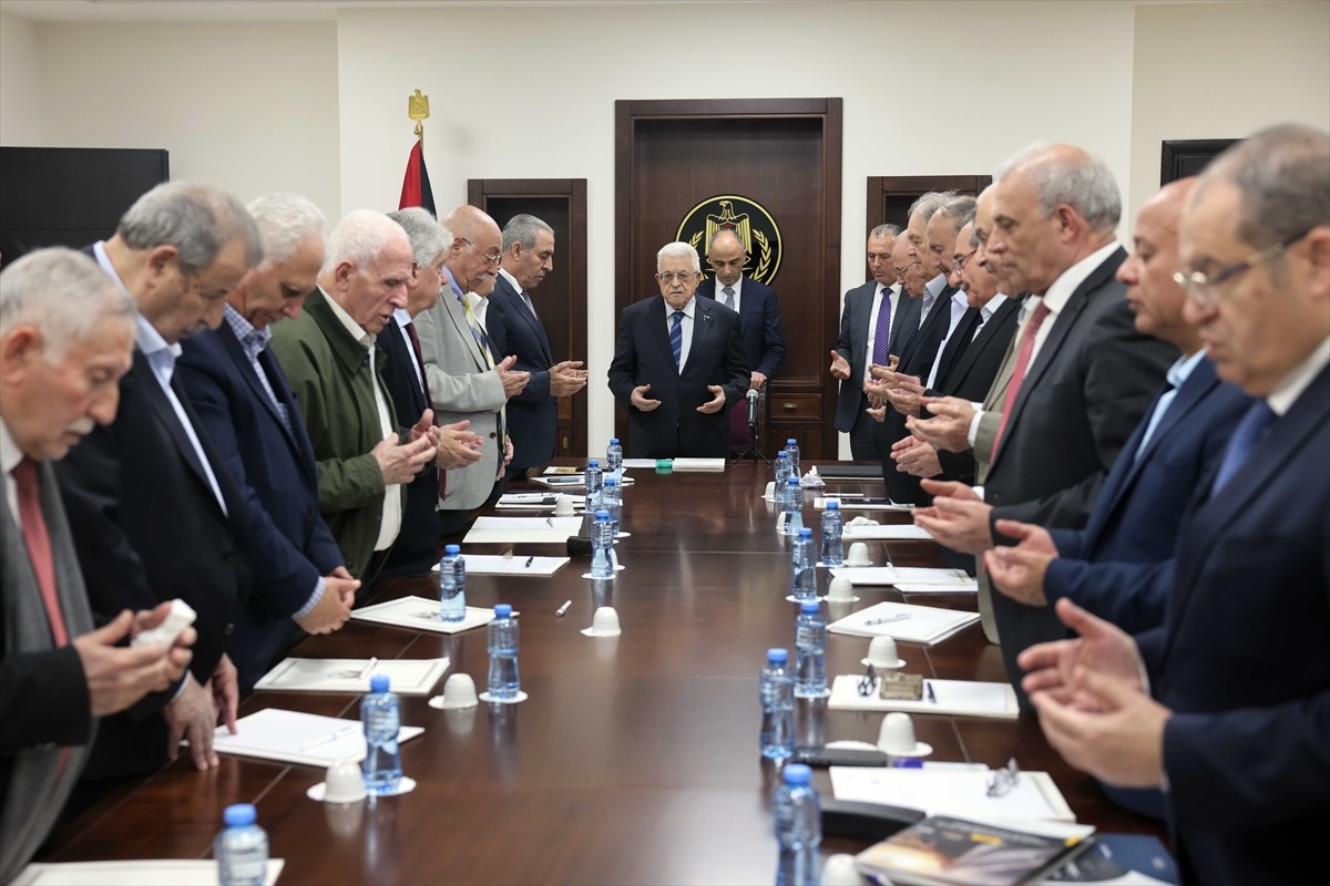 Filistin Devlet Başkanı Mahmud Abbas, Batı Şeria'nın Ramallah kentinde düzenlenen Filistin...