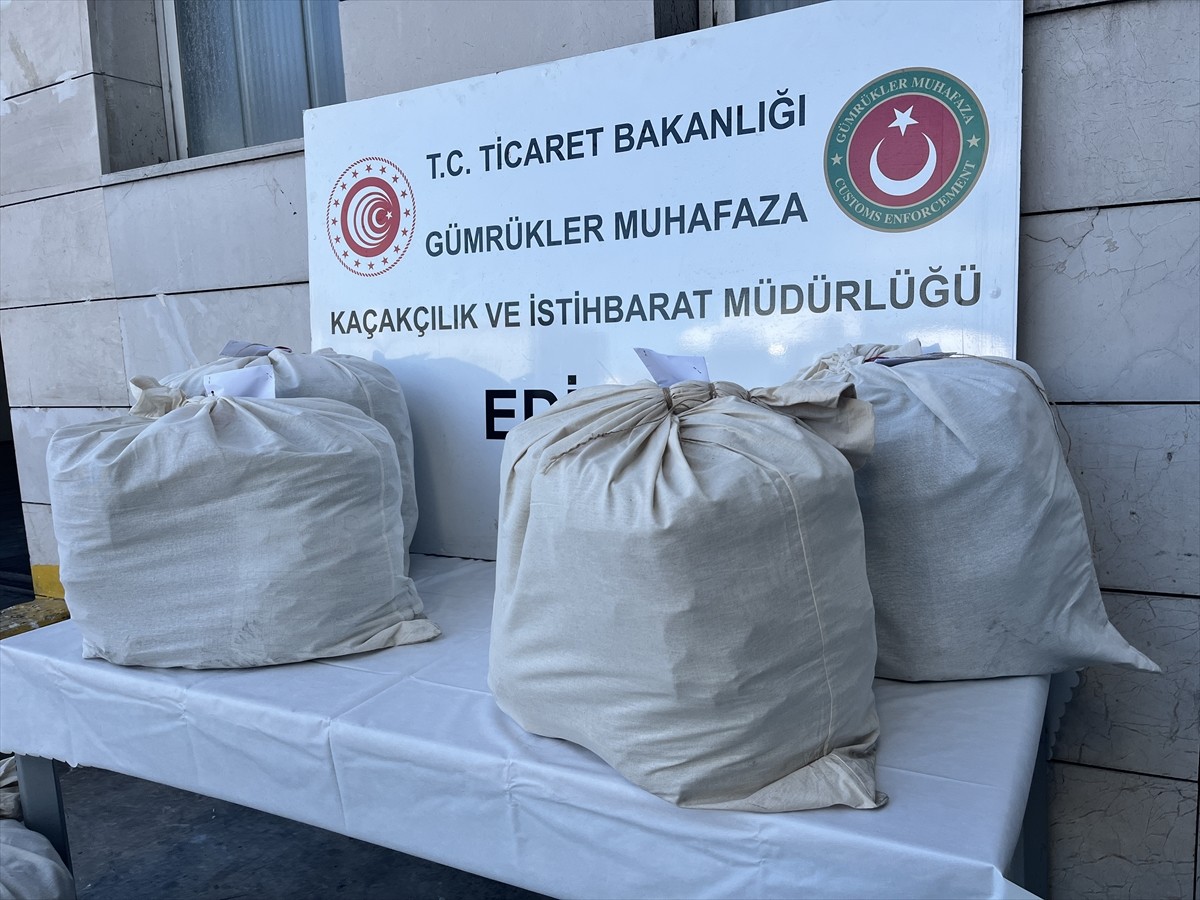 Kapıkule Sınır Kapısı'nda X-ray taramasından geçirilen otobüste 87 kilo 752 gram uyuşturucu...