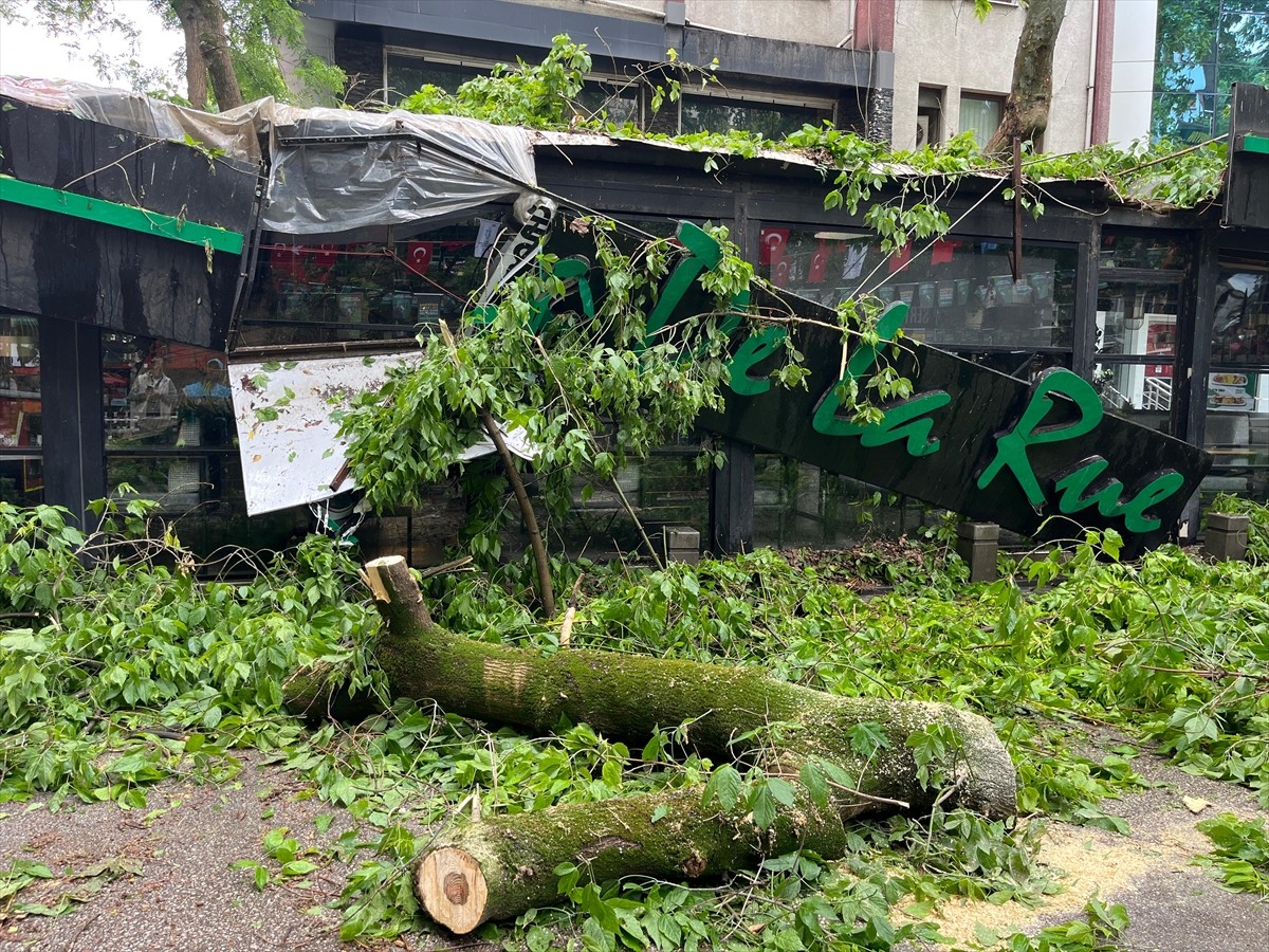 Kocaeli'nin İzmit ilçesinde sağanak ve şiddetli rüzgar hayatı olumsuz etkiledi. Karabaş Mahallesi...