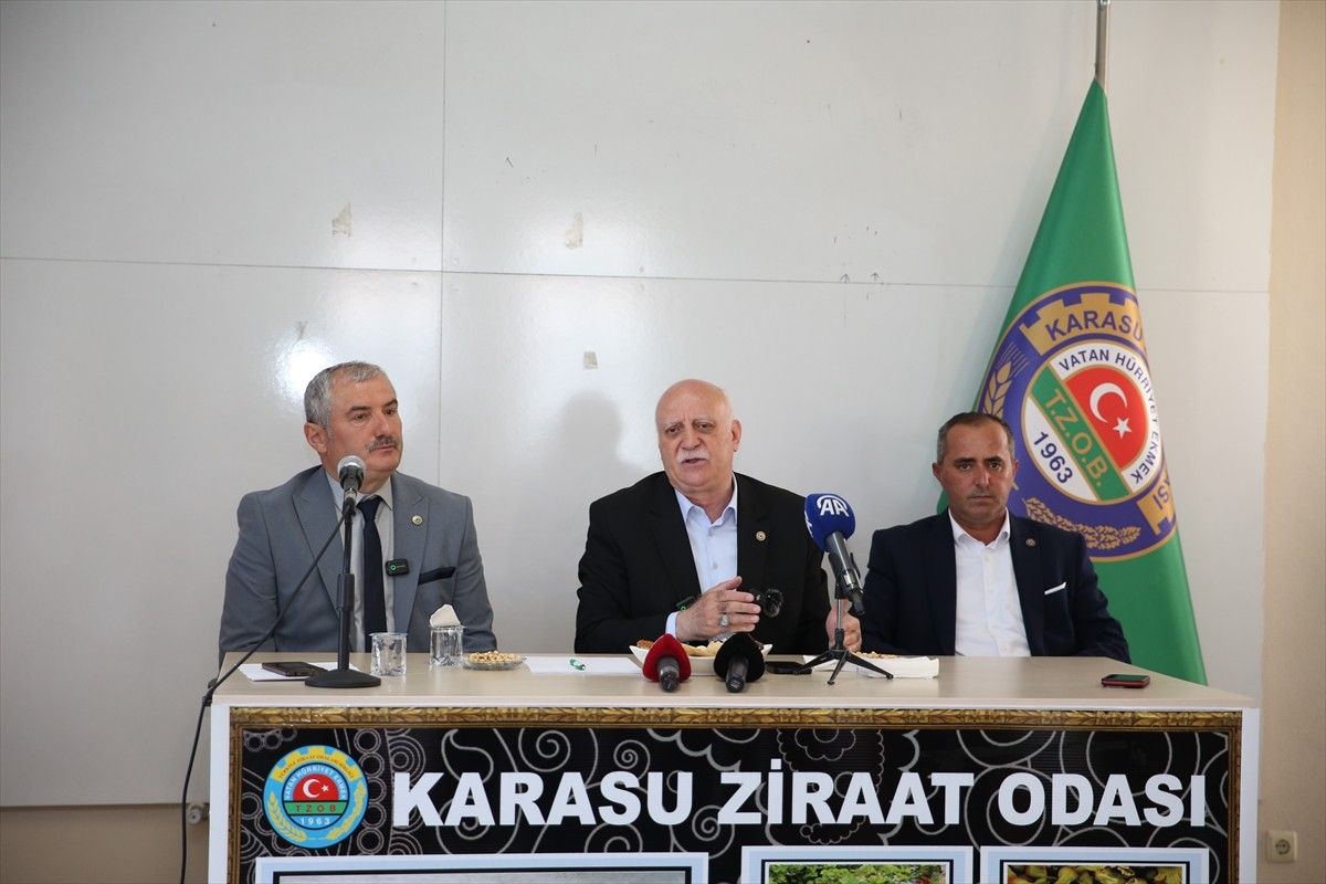 Türkiye Ziraat Odaları Birliği (TZOB) Genel Başkanı Şemsi Bayraktar, Sakarya'da Karasu Ziraat...