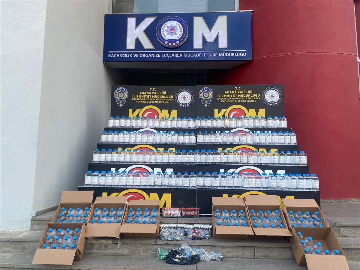 Adana'da sahte içki üretilen ev ile 2 iş yerinde 400 litre sahte içki, 355 litre etil alkol ve...