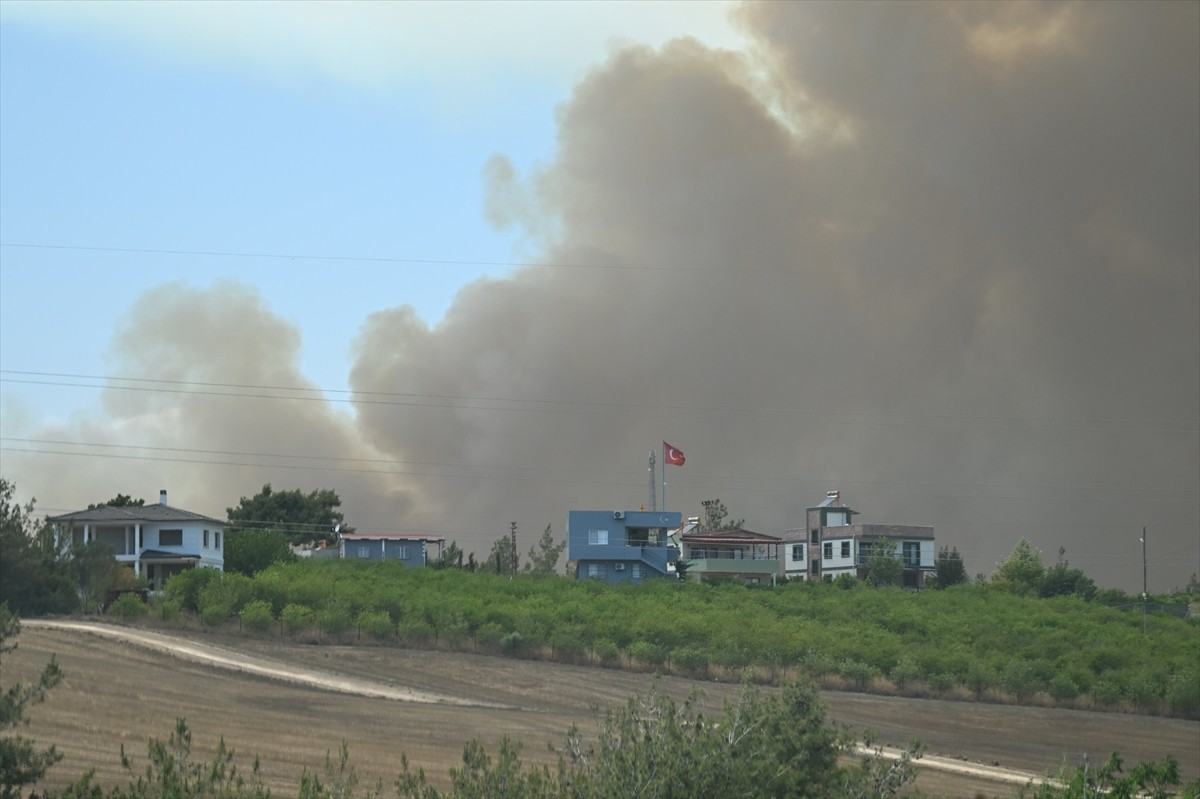Adana'nın merkez Çukurova ilçesinde çıkan orman yangını havadan ve karadan müdahaleyle kontrol...