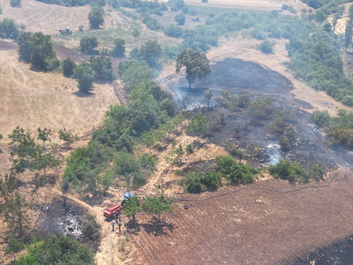 Bursa'nın İnegöl ilçesinde arazide başlayıp ormana sıçrayan yangın, ekiplerin müdahalesiyle...