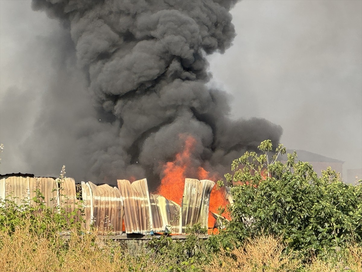 Kocaeli'nin İzmit ilçesinde bir tesisin depolama alanında çıkan yangın, ekiplerin müdahalesiyle...