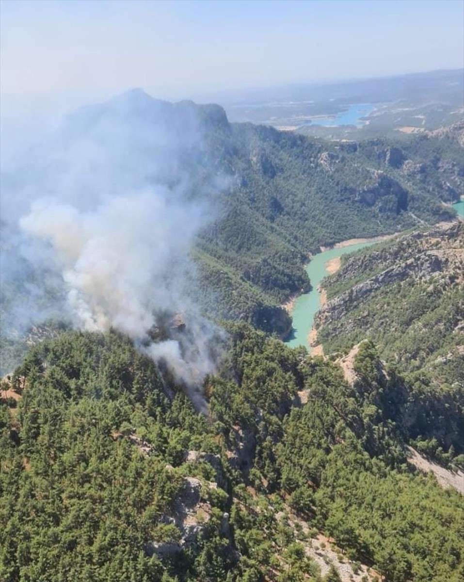 Adana'nın Kozan ilçesinde ormanlık alanda çıkan yangına havadan ve karadan müdahale ediliyor.