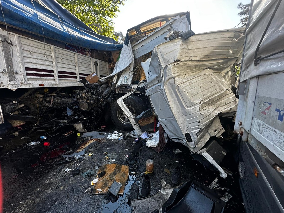 Adana'nın Pozantı ilçesinde 3 tırın çarpıştığı zincirleme trafik kazasında 1 kişi hayatını...