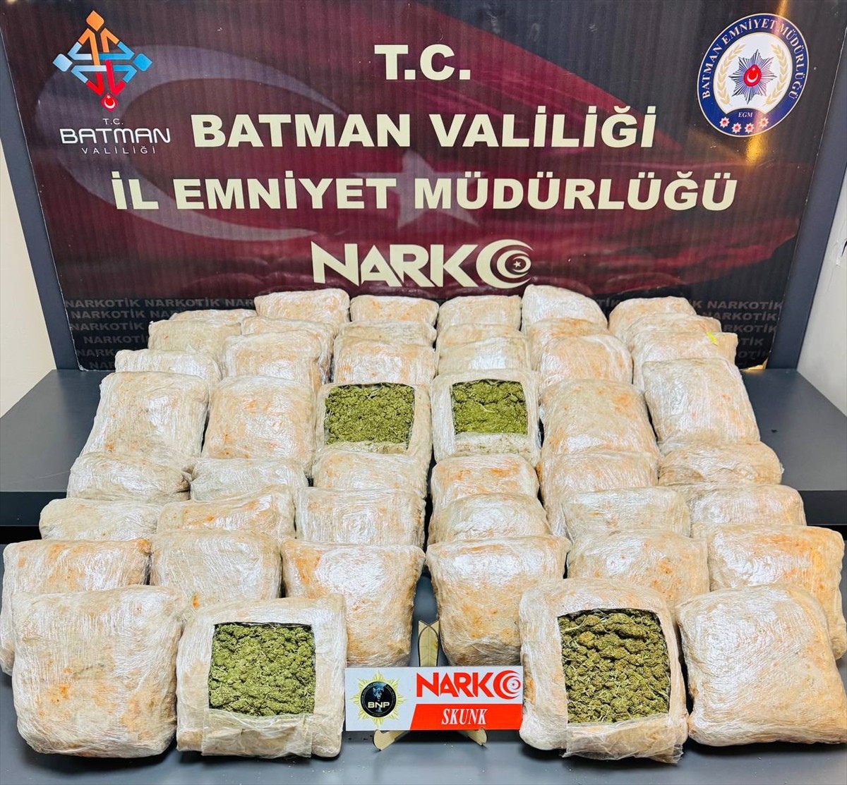 Batman'da düzenlenen uyuşturucu operasyonunda, çimento yüklü bir tırda 27 kilogram sentetik...