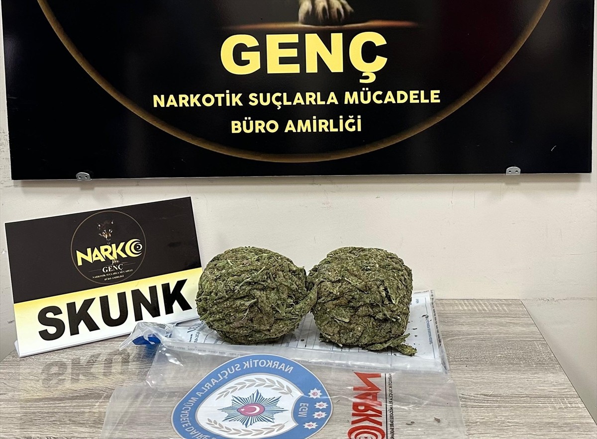 Bingöl'ün Genç ilçesinde düzenlenen uyuşturucu operasyonunda gözaltına alınan 2 şüpheliden biri...