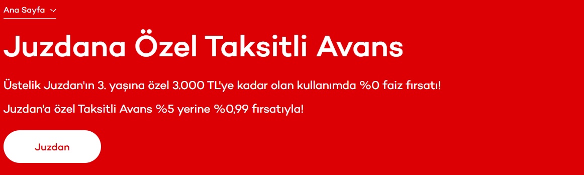 Juzdan'dan 0,99 Faizli Kredi Fırsatı: Sadece Seçilmiş Kullanıcılara!