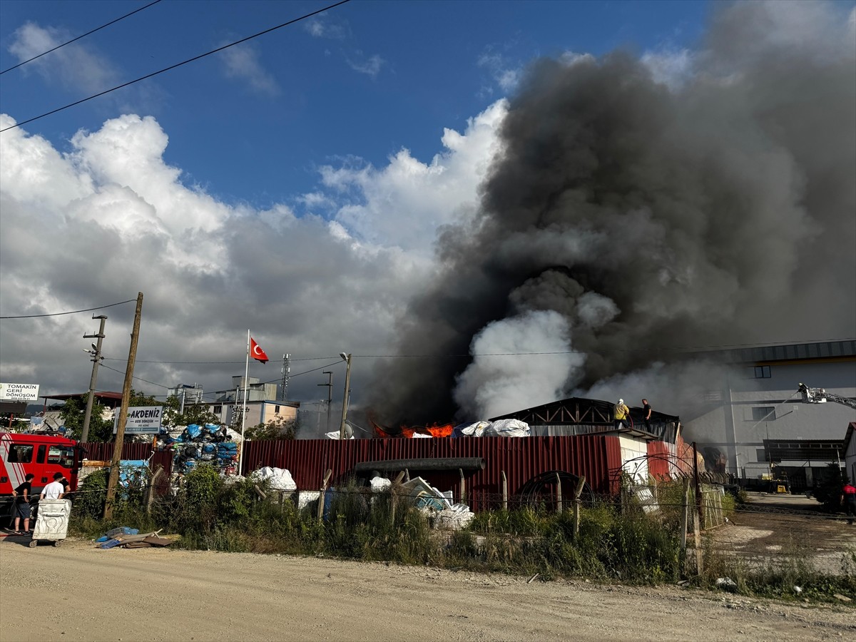 Ordu'nun Altınordu ilçesinde geri dönüşüm tesisinde çıkan yangına ekipler müdahale etti.