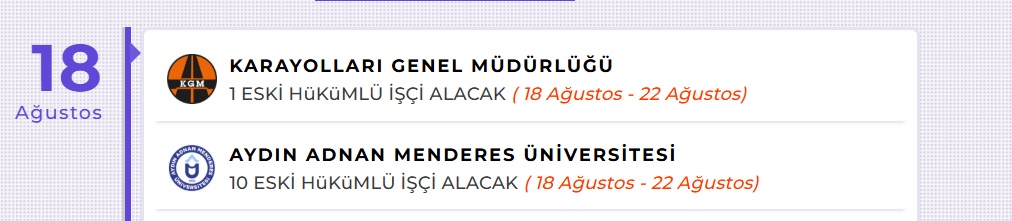 Aydın ve Kars'ta eski hükümlü ve TMY'lere özel daimi işçi kadrosu açıldı