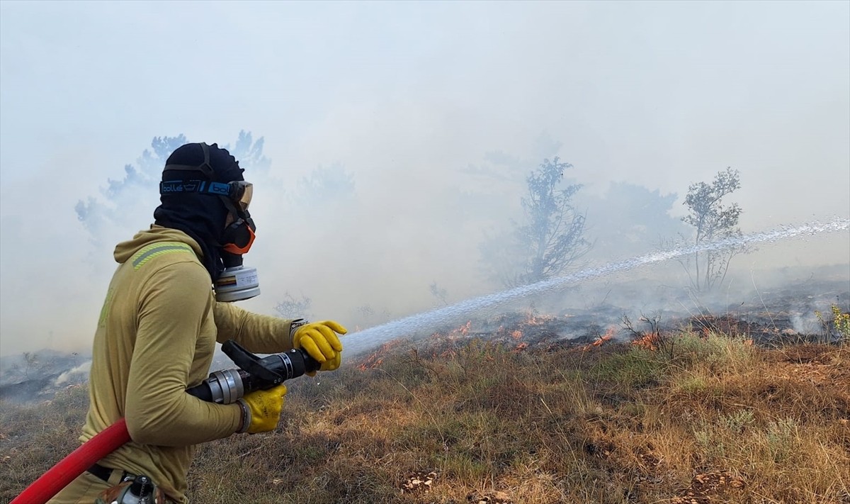 Bolu'nun Göynük ilçesine bağlı Tekirler köyünde çıkan orman yangını havadan ve karadan yapılan...