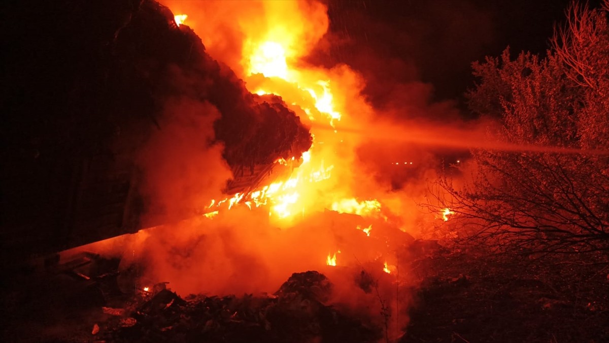 Çorum'un Sungurlu ilçesinde seyir halinde yangın çıkan tırda hasar oluştu.