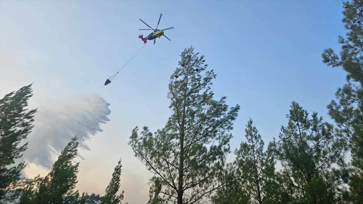 Denizli'nin Acıpayam ilçesinde çıkan orman yangınına havadan ve karadan müdahale ediliyor.