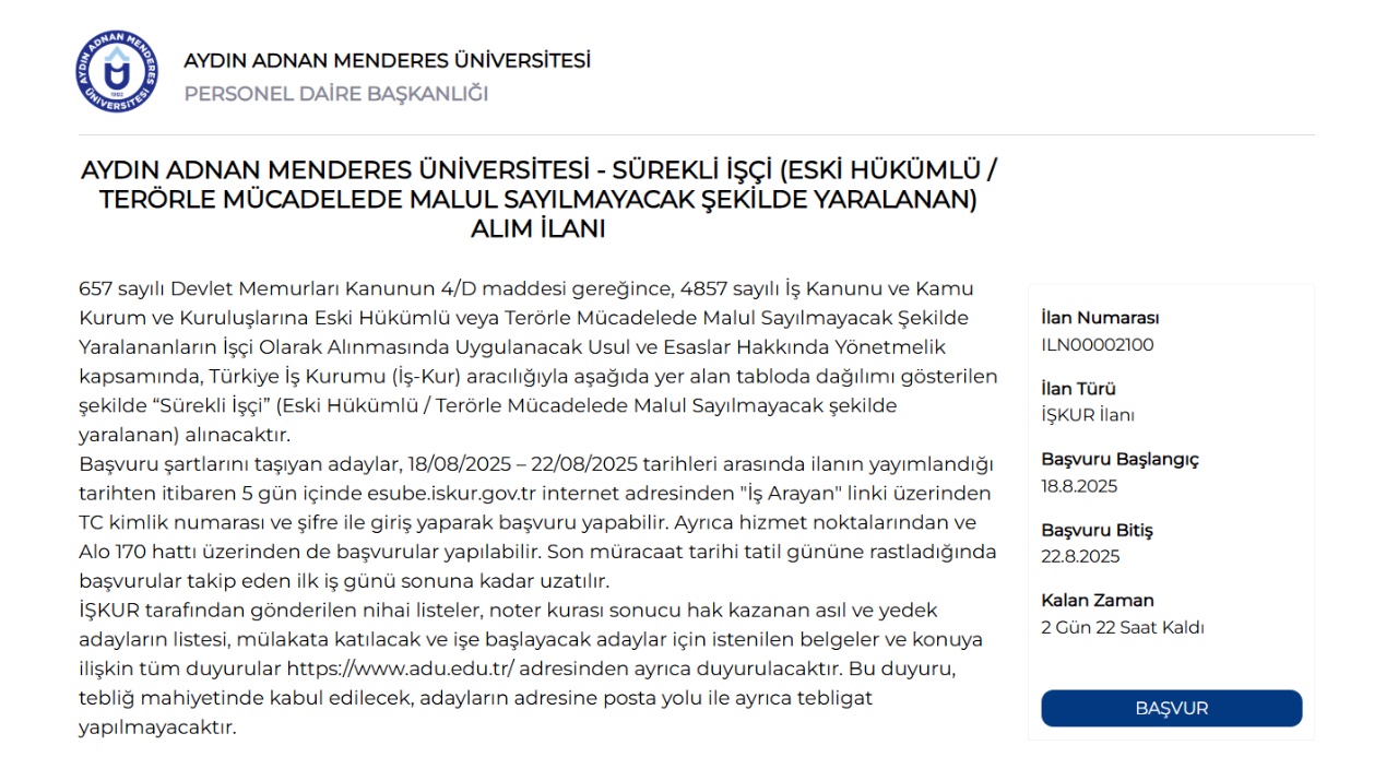 İŞKUR Personel Alımı Başvuruları Bitiyor: Boğaziçi, TEİAŞ ve Üniversitelere Alım