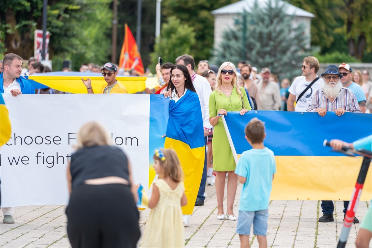 Karadağ'ın Cetinje kentinde Ukrayna'nın 34. Bağımsızlık Günü vesilesiyle anma etkinliği...