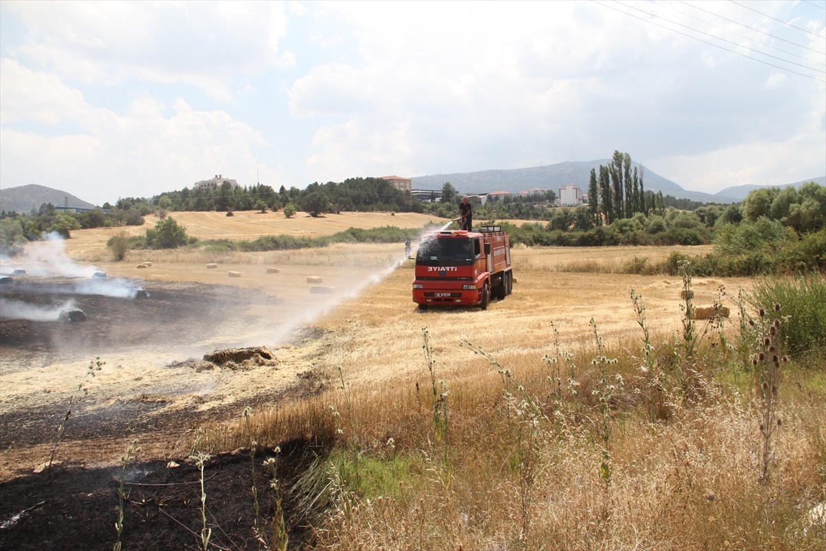 Konya'nın Beyşehir ilçesinde bir tarlada çıkan yangın büyümeden söndürüldü.