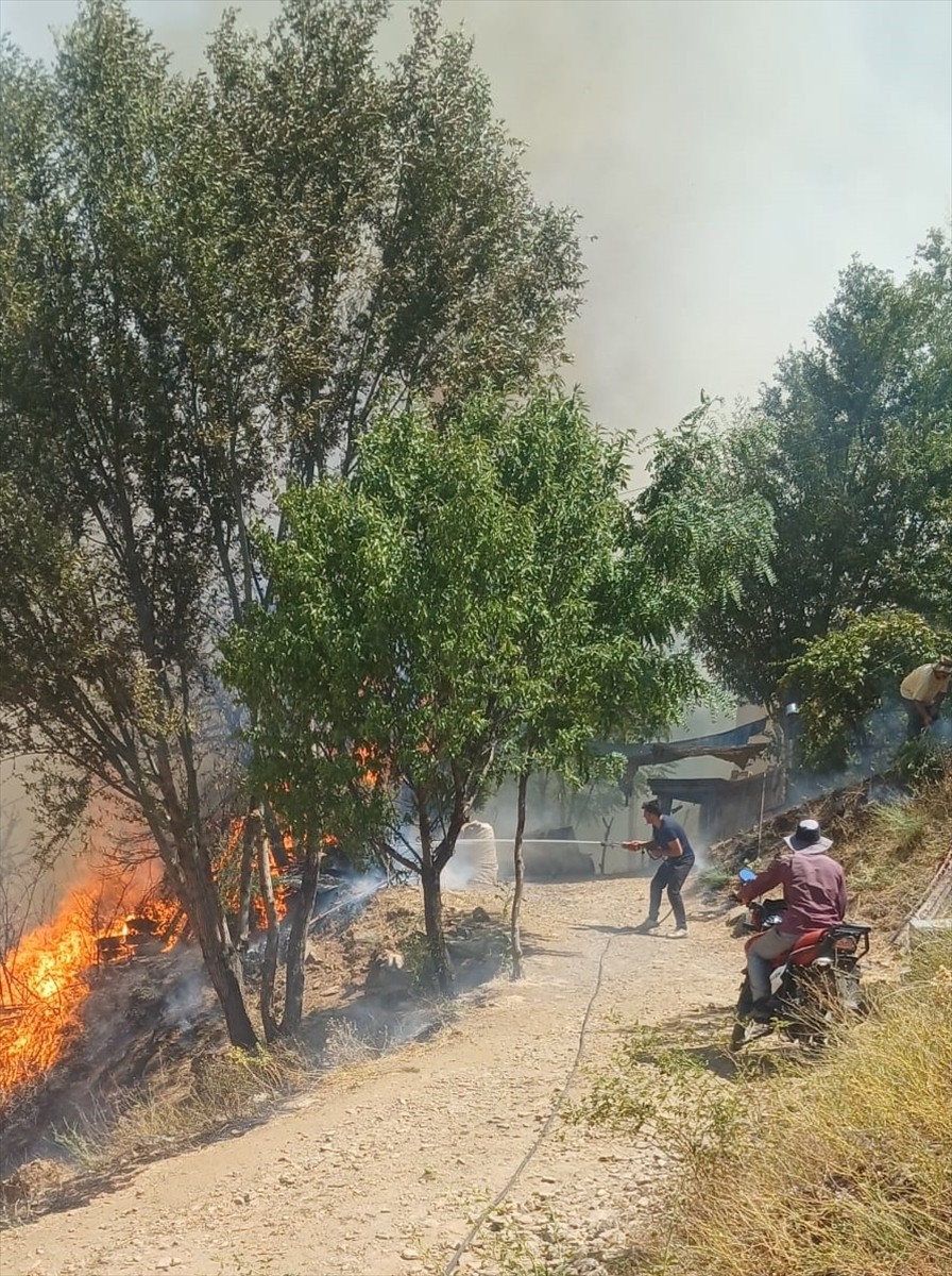 Malatya'nın Doğanyol ilçesinde çıkan orman yangınını söndürmek için çalışmalar...