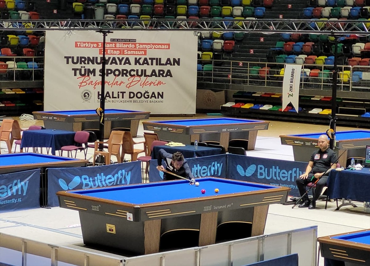 Türkiye 3 Bant Bilardo Şampiyonası'nın 2. Etap A Kategorisi mücadeleleri Samsun’un Tekkeköy...
