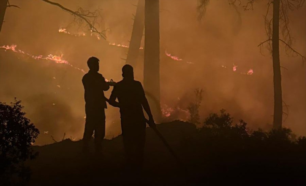 Antalya'nın Kaş ilçesinde ormanlık alanda çıkan yangın ekiplerin müdahalesiyle...