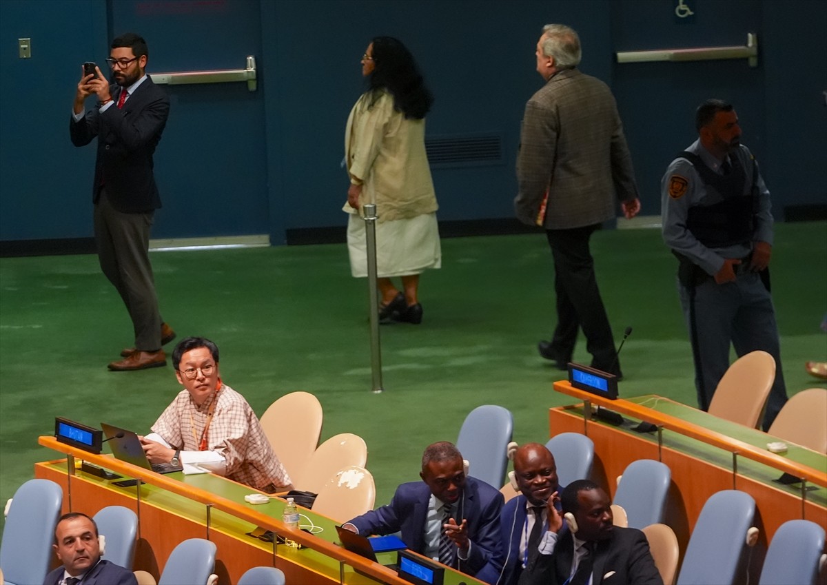 Birleşmiş Milletler (BM) Genel Kurulu oturumunda İsrail Başbakanı Binyamin Netanyahu konuşmasına...