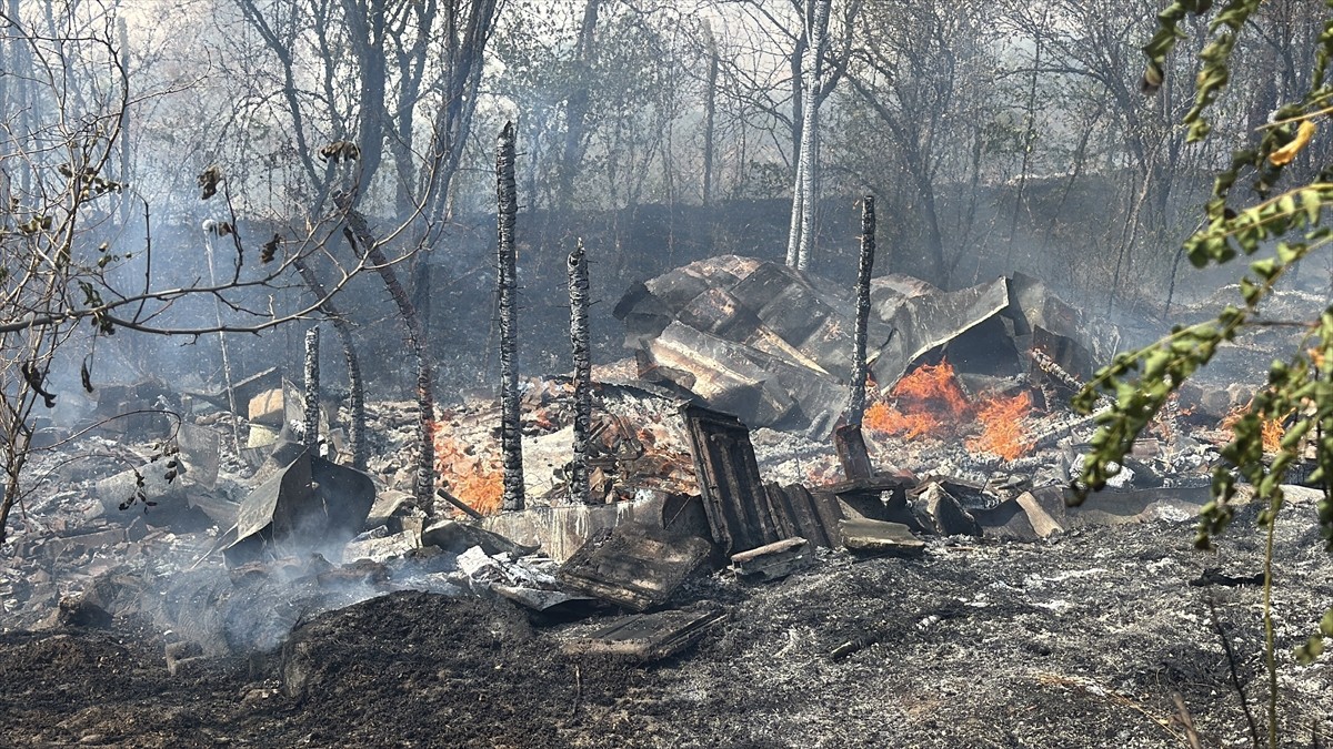 Edirne'de otluk alanda çıkan yangın, yerleşim yerine sıçramadan itfaiye ekiplerince...