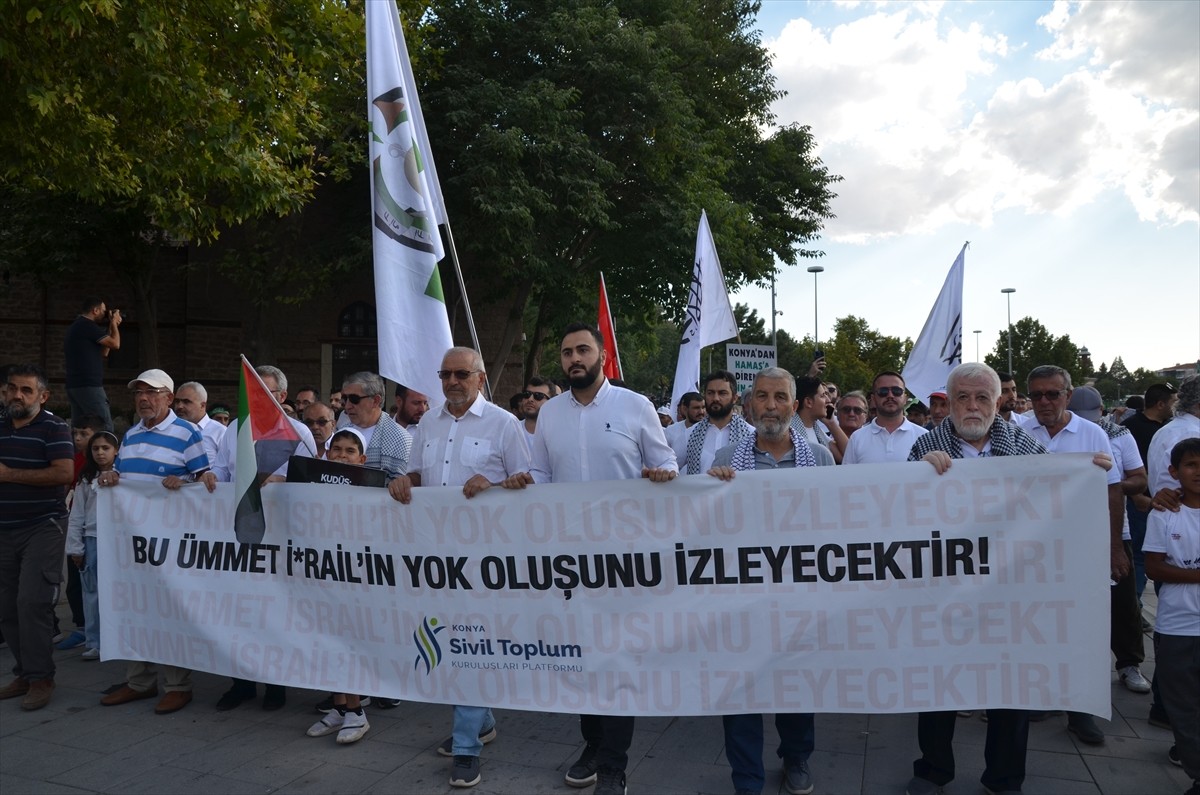 Konya'da, Filistin ile Küresel Sumud Filosu'na destek yürüyüşü düzenlendi. Konya Sivil Toplum...