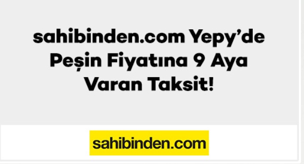 Peşin Fiyatına Faizsiz Taksit: Sahibinden.com Yepy ve Yatsan'dan Eylül Kampanyası