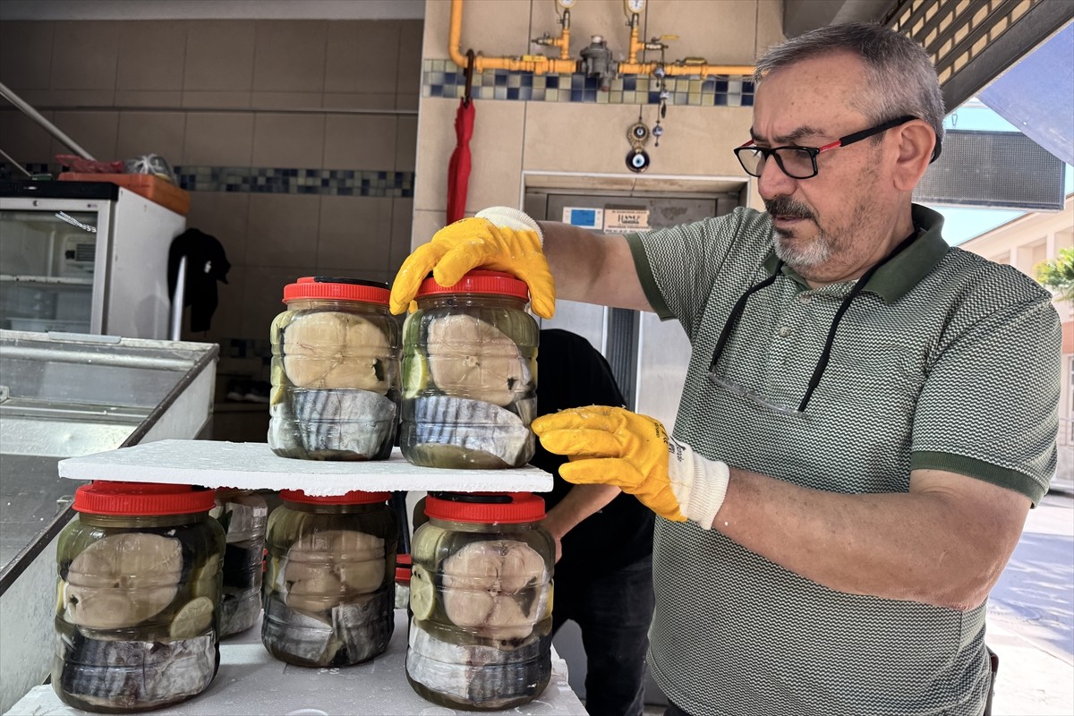 Sinop'ta av sezonunun başlamasıyla balıkçılar tarafından avlanan 3 kilogramlık toriklerden yapılan...