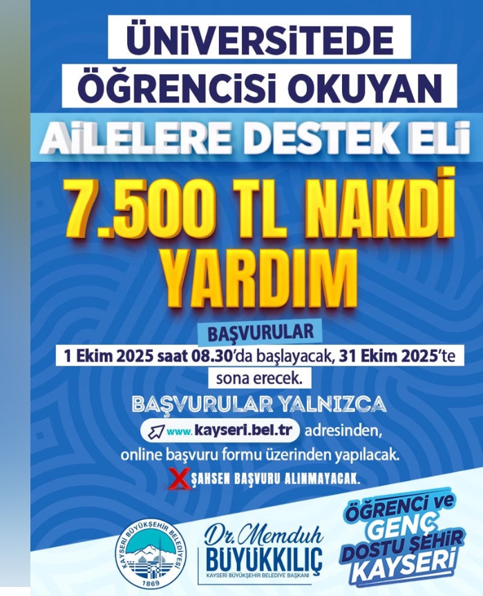 7 Bin 500 TL Eğitim Desteği Başvuruları 1 Ekim 2025'te Başlıyor