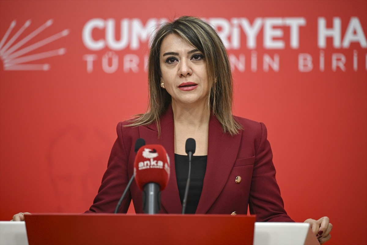 CHP Genel Başkan Yardımcısı Gamze Taşcıer, partisinin genel merkezinde düzenlediği basın...