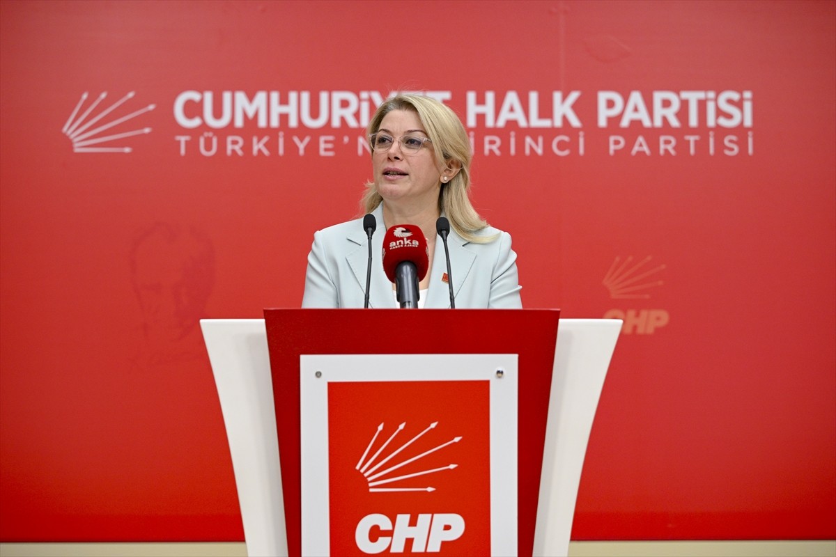 CHP Kadın Kolları Genel Başkanı Asu Kaya, partisinin genel merkezinde düzenlediği basın...