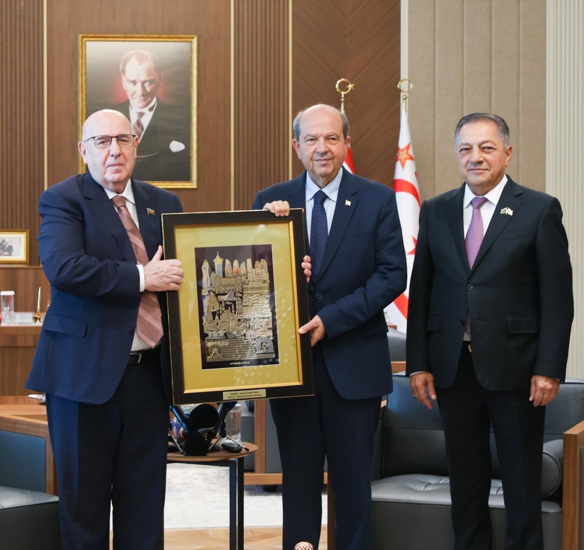  Kuzey Kıbrıs Türk Cumhuriyeti (KKTC) Cumhurbaşkanı Ersin Tatar, Türkiye, Azerbaycan ve KKTC'nin...