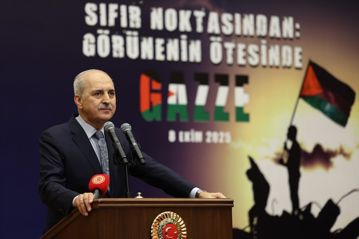 TBMM Başkanı Numan Kurtulmuş, TBMM Halkla İlişkiler Konferans Salonu'nda düzenlenen "Sıfır...