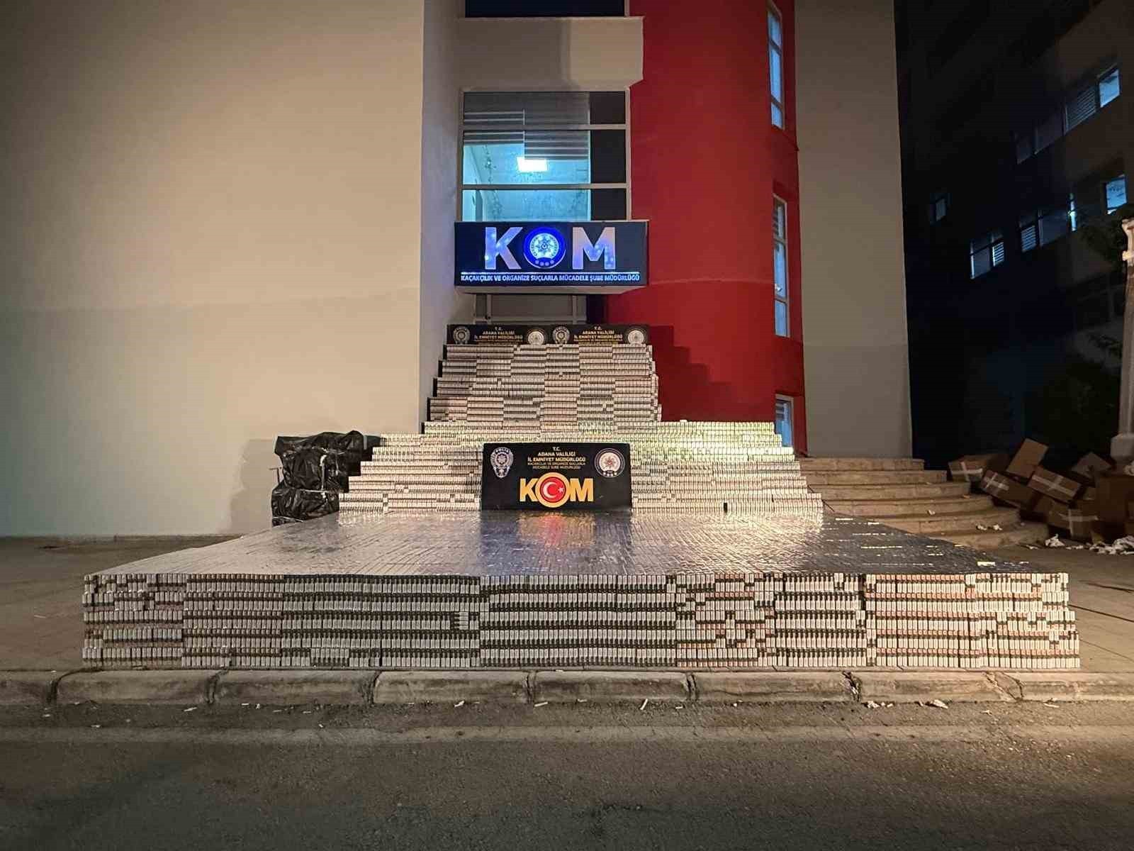 ADANA'DA 105 BİN PAKET KAÇAK SİGARA ELE GEÇİRİLDİ