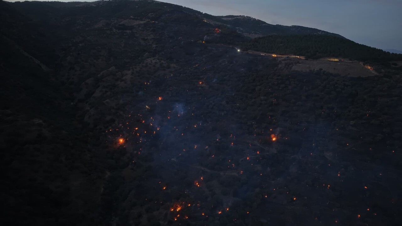 AYDIN'IN BOZDOĞAN İLÇESİNDE ZİRAİ ALANDA ÇIKIP ORMANA SIÇRAYAN YANGINDA SÖNDÜRME VE SOĞUTMA...