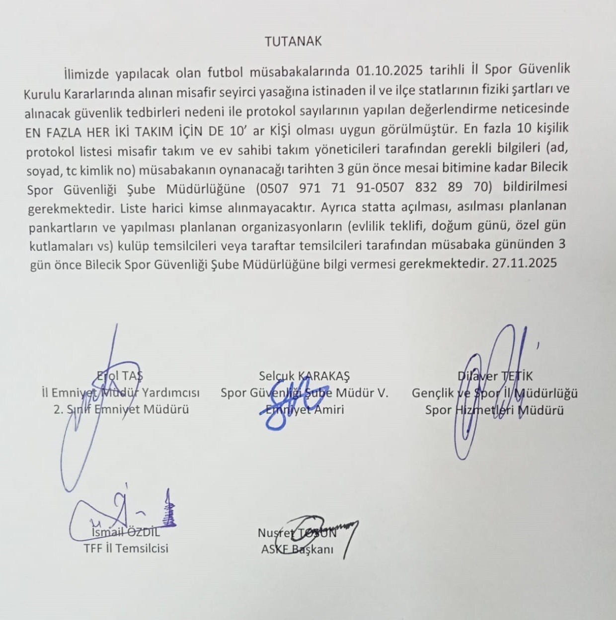 BİLECİK'TE BU HAFTA BAŞLAYACAK 1. AMATÖR LİG ÖNCESİ İL SPOR GÜVENLİK KURULU TOPLANMADAN EMNİYETİN...