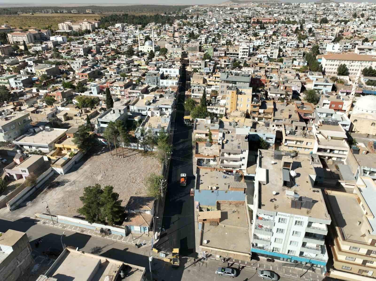 BÜYÜKŞEHİR’DEN CEYLANPINAR’DAKİ YOLDA ASFALT ÇALIŞMASI