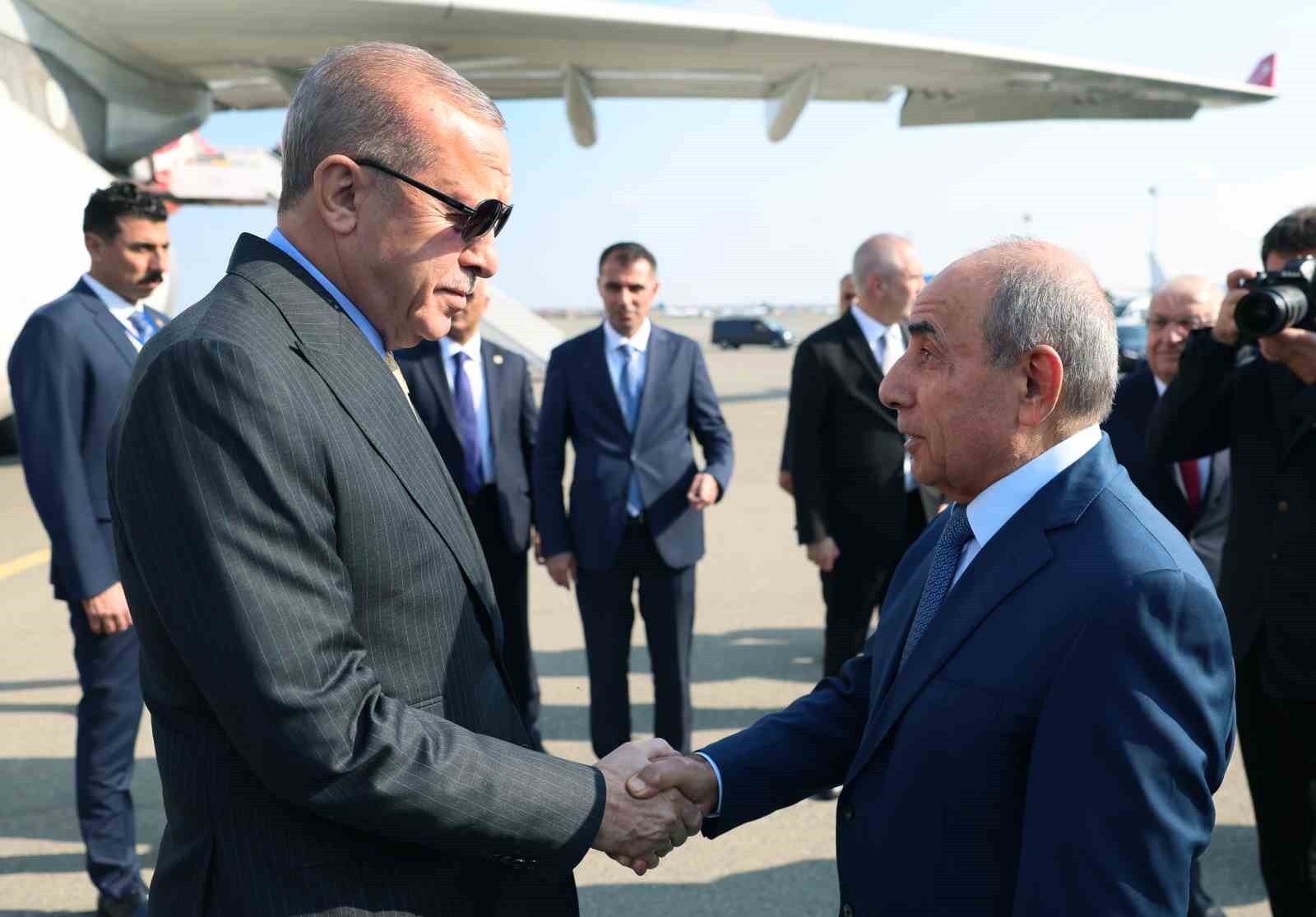 CUMHURBAŞKANI RECEP TAYYİP ERDOĞAN, 8 KASIM ZAFER GÜNÜ KUTLAMALARINA KATILMAK ÜZERE AZERBAYCAN'IN...