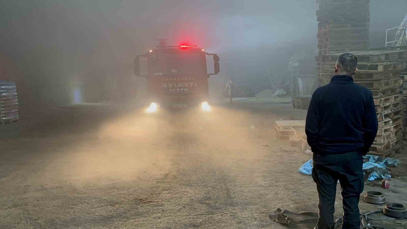 EDİRNE’DE PALET FABRİKASINDA ÇIKAN YANGIN KORKUTTU