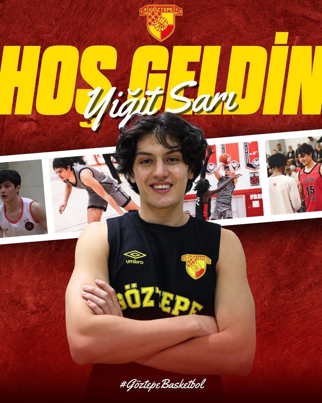 GÖZTEPE BASKETBOL, 2003 DOĞUMLU FORVET OYUNCUSU YİĞİT SARI’YI KADROSUNA KATTIĞINI DUYURDU.
