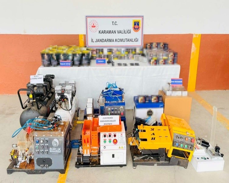 KARAMAN'DA JANDARMANIN YAPTIĞI UYGULAMALARDA 35 BİN 100 ADET MAKARON ELE GEÇİRİLİRKEN, ARANAN 7...