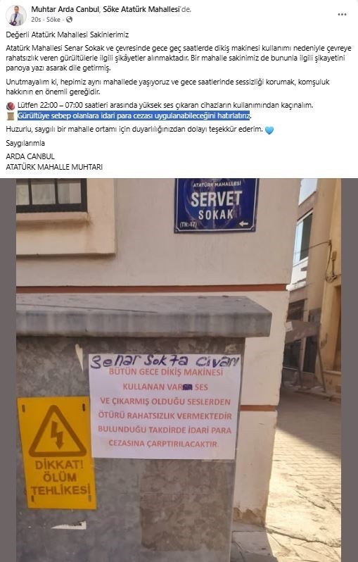 MUHTAR PAYLAŞIM YAPTI