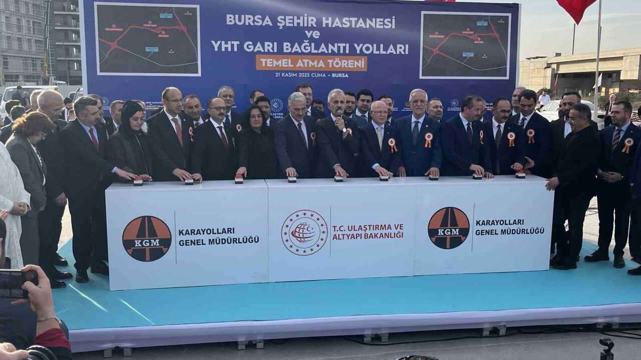 TEMELİ ATILAN BURSA ŞEHİR HASTANESİ VE YHT GARI BAĞLANTI YOLUNUN, BURSA ŞEHİR HASTANESİ VE YÜKSEK...